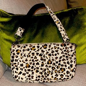 Free People cheetah print calf hair purse